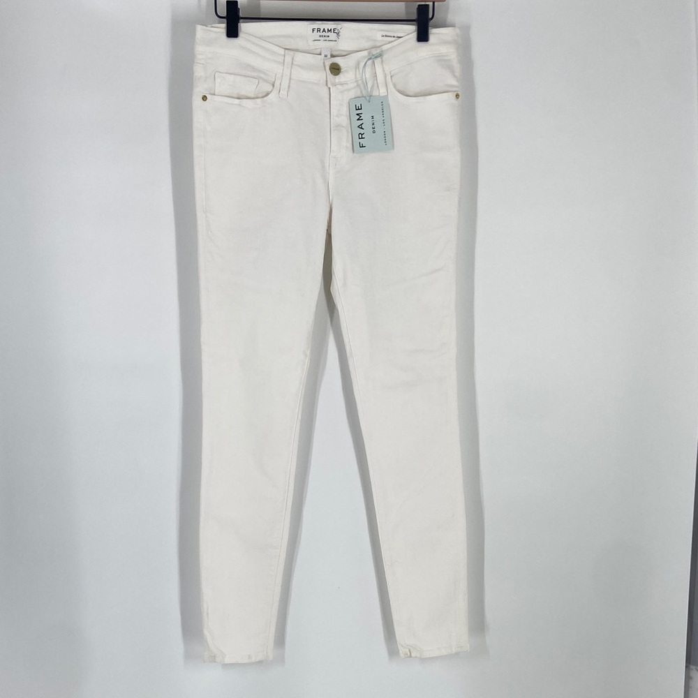 FRAME Denim White Skinny Ankle Pants Jeans Size 32 NWT